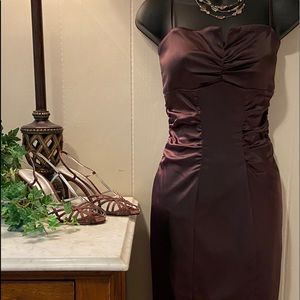 Xscape Cocktail Dress Milk Chocolate